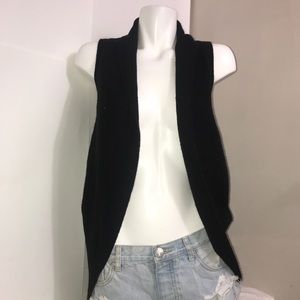 Cotton On Black Sleeveless Circular Long Cardigan
